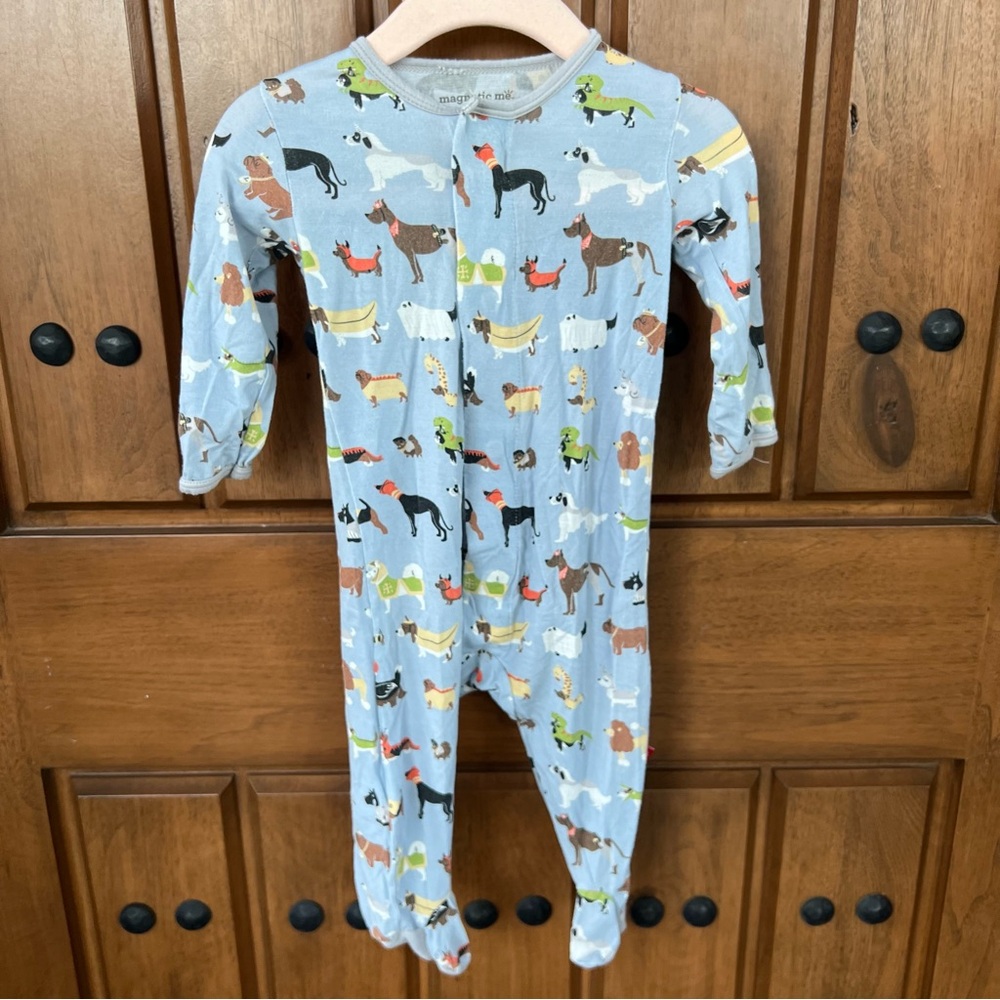Magnetic Me Kids Footies - Blue with Dog Print